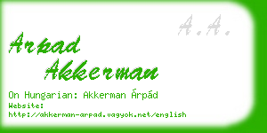 arpad akkerman business card